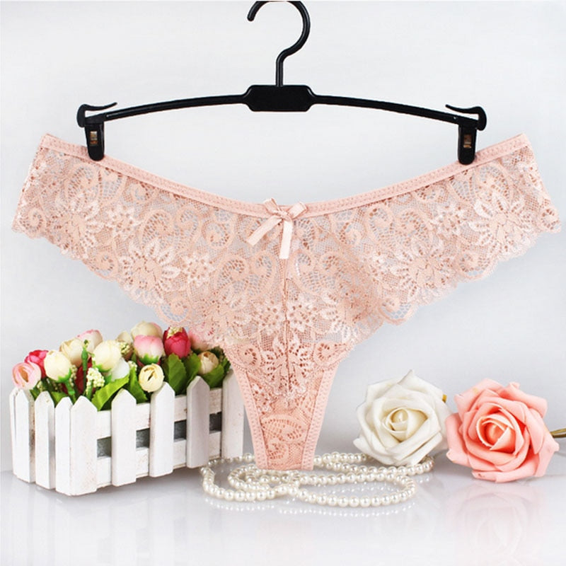 Alluring Black Lace Panty with Bow Detail-Panty-Bellascena-bellascena