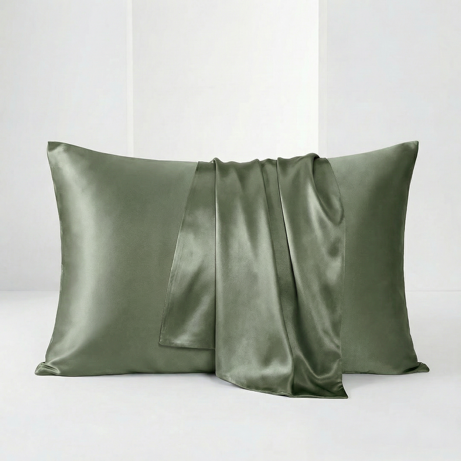 Beige Satin Pillowcase with Smooth Texture-Pillowcase-Bellascena-bellascena