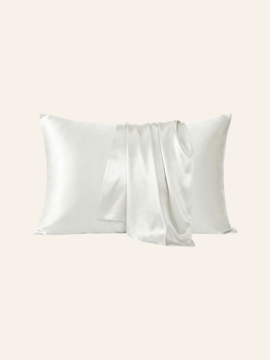 Beige Satin Pillowcase with Smooth Texture-Pillowcase-Bellascena-bellascena