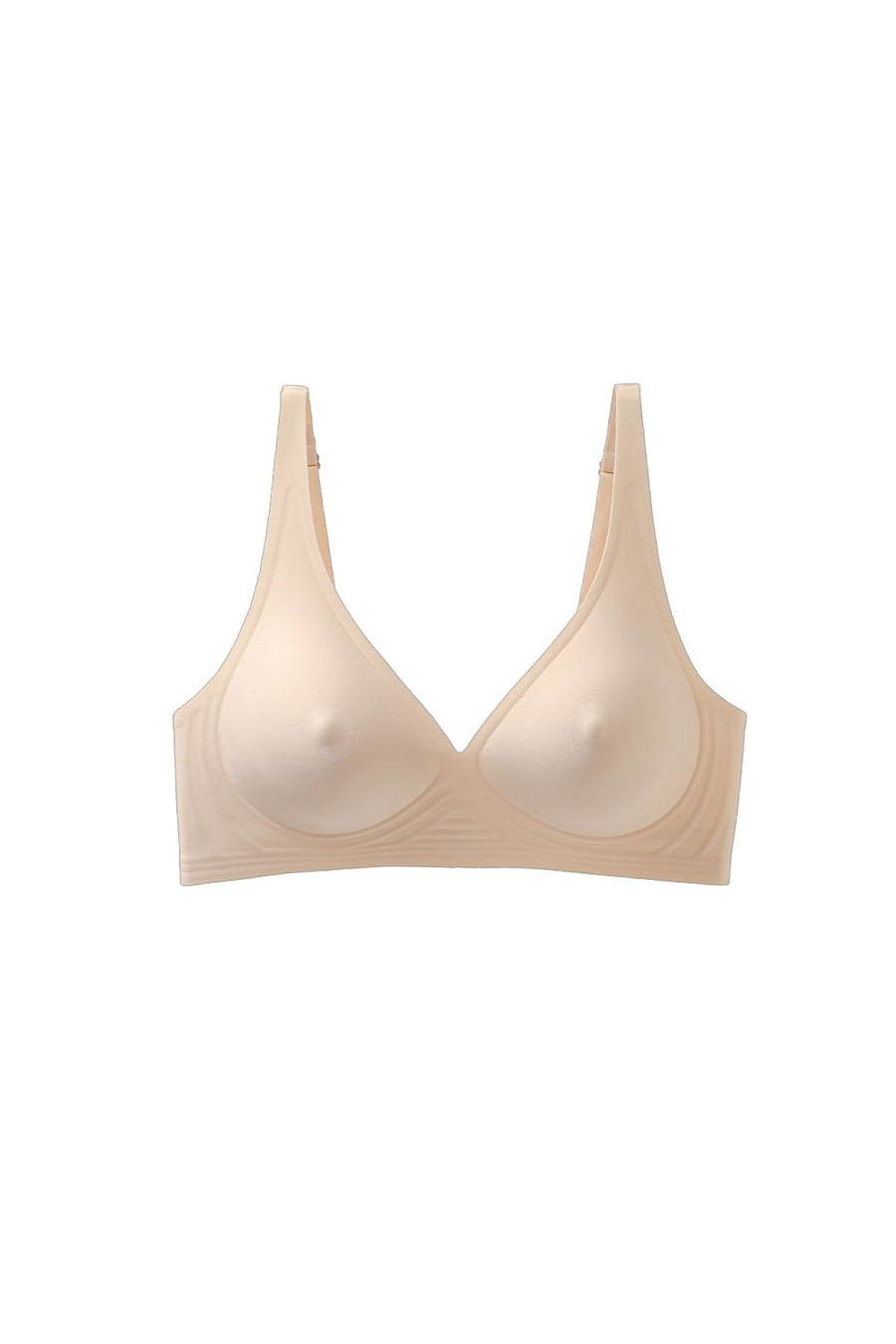Beige Satin Wireless Bra with Push-Up Design-Bra-Bellascena-bellascena