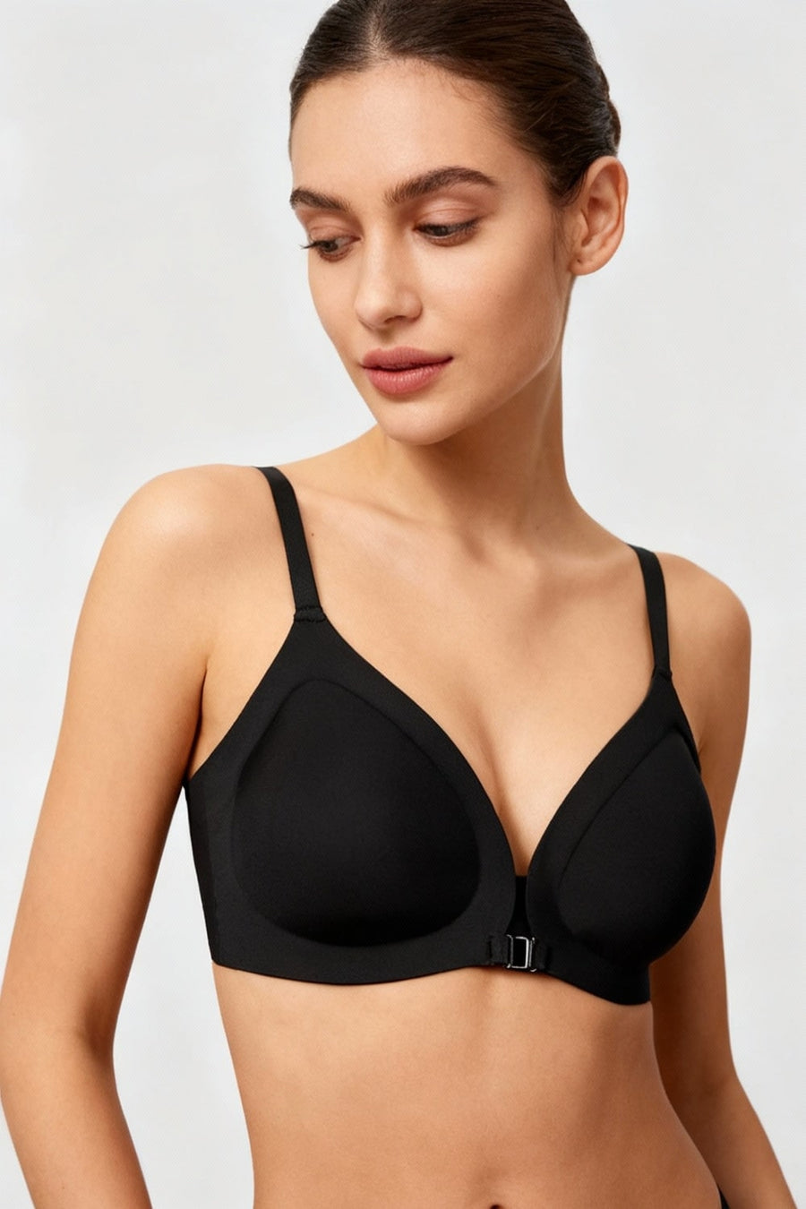 Black Cotton Strappy Bra with Adjustable Straps-Bra-Bellascena-bellascena