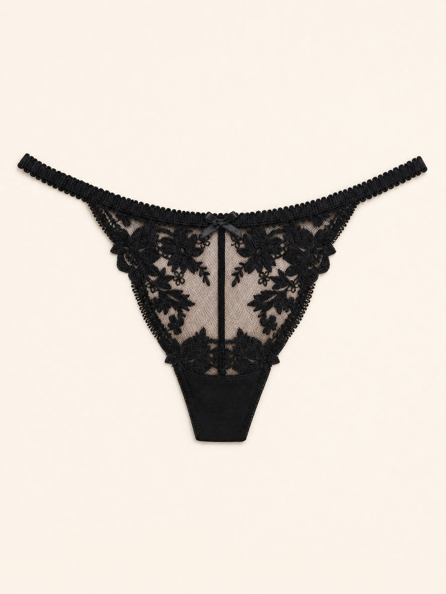 Black Lace Bodysuit with Strappy Cutouts-Bodysuit-Bellascena-bellascena