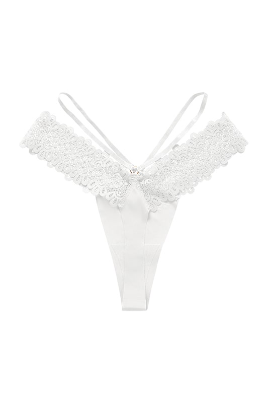 Black Lace Bodysuit with Strappy Detailing-Bodysuit-Bellascena-White-S-bellascena