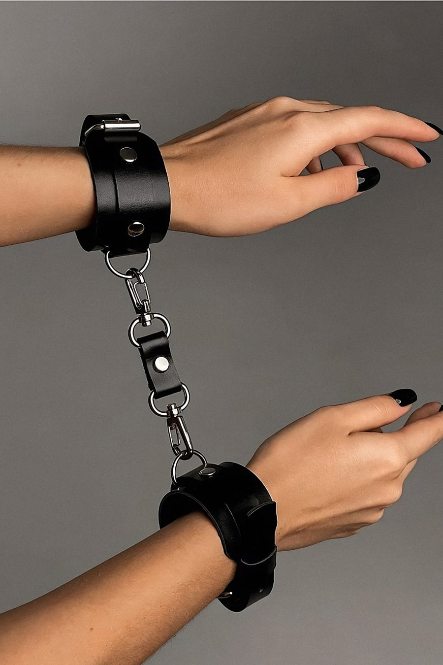 Black Leather Harness with Strappy Design-Harness-Bellascena-bellascena