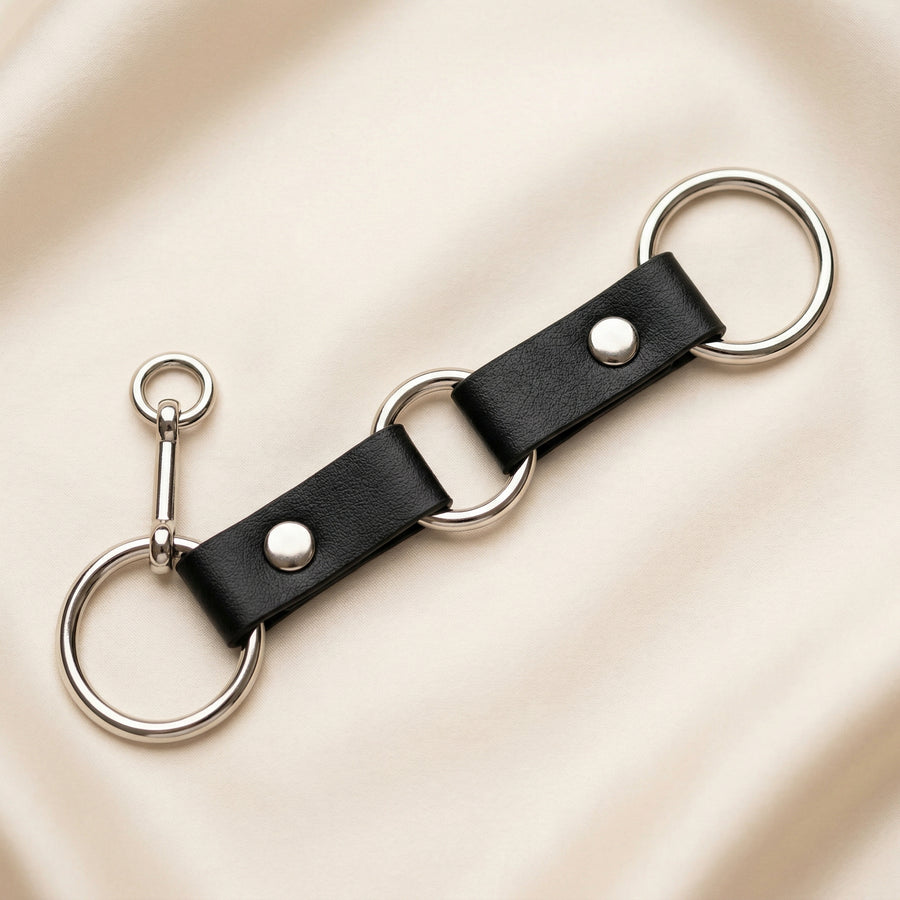 Black Leather Harness with Strappy Design-Harness-Bellascena-bellascena
