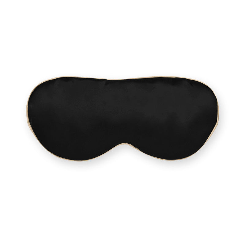 Black Satin Eye Mask with Adjustable Straps for Comfort-Eye Mask-Bellascena-bellascena