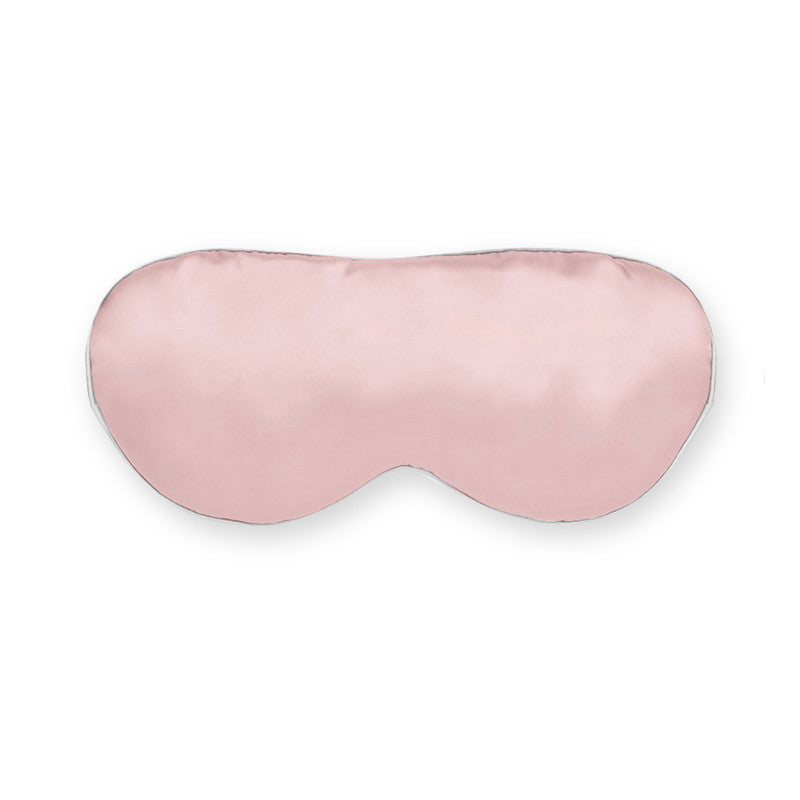 Black Satin Eye Mask with Adjustable Straps for Comfort-Eye Mask-Bellascena-Pink with Ivory piping-bellascena