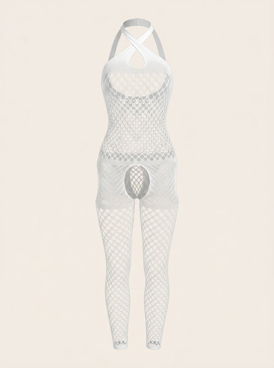 Bold Black Mesh Jumpsuit with Cutouts-Bodysuit-Bellascena-Black-One Size-bellascena