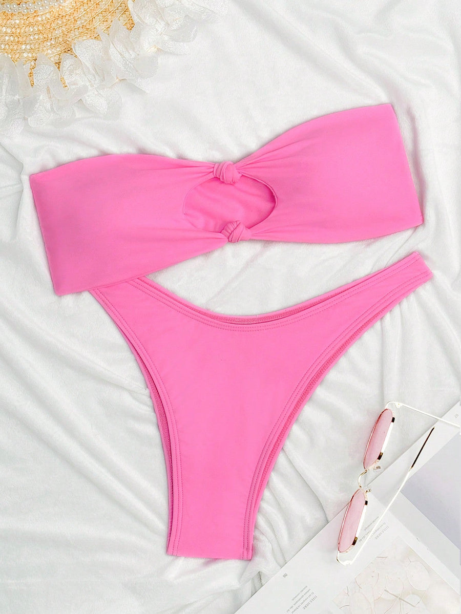 Bold Orange Nylon Bodysuit with Strappy Cutouts-Bodysuit-Bellascena-Pink-XS-bellascena