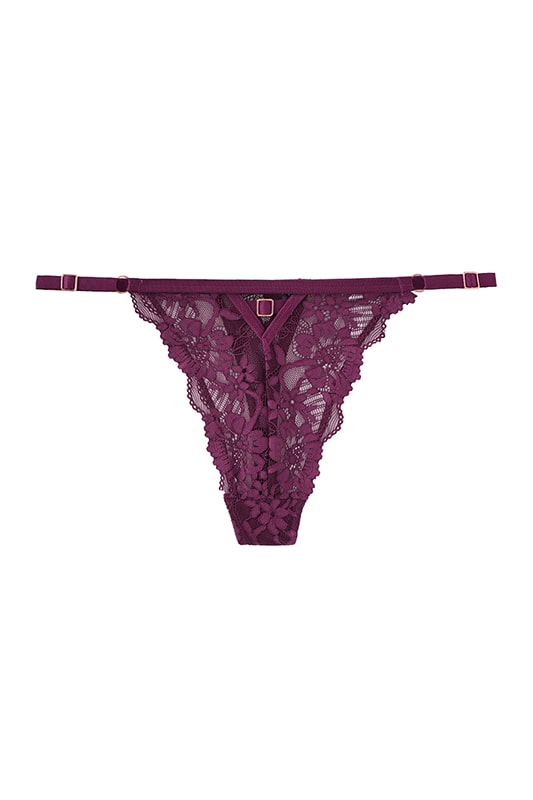 Deep Purple Lace Bodysuit with Adjustable Straps-Bodysuit-Bellascena-bellascena