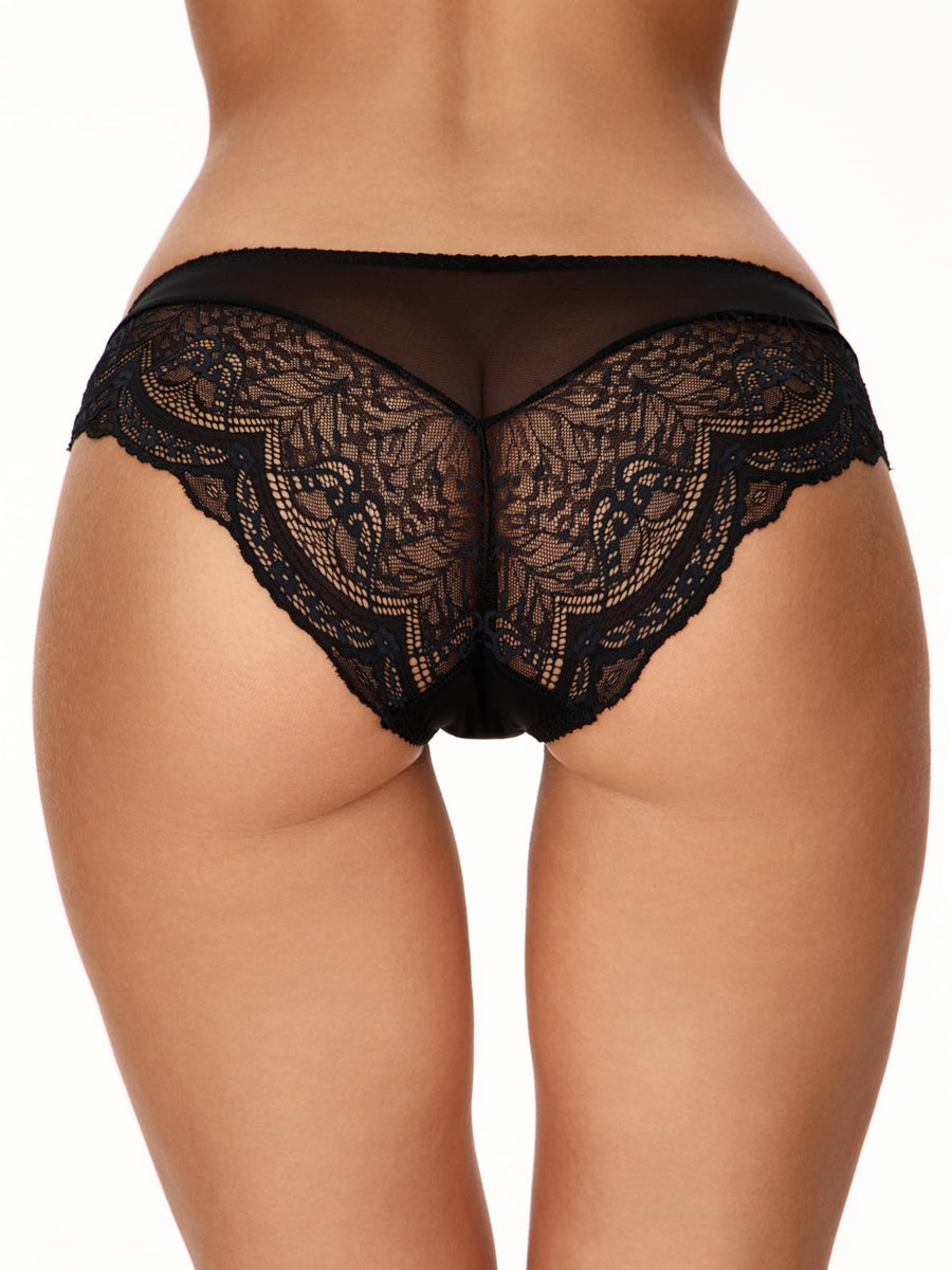 Deep Red Lace Lingerie Set with Bow Detail-Lingerie Set-Bellascena-bellascena