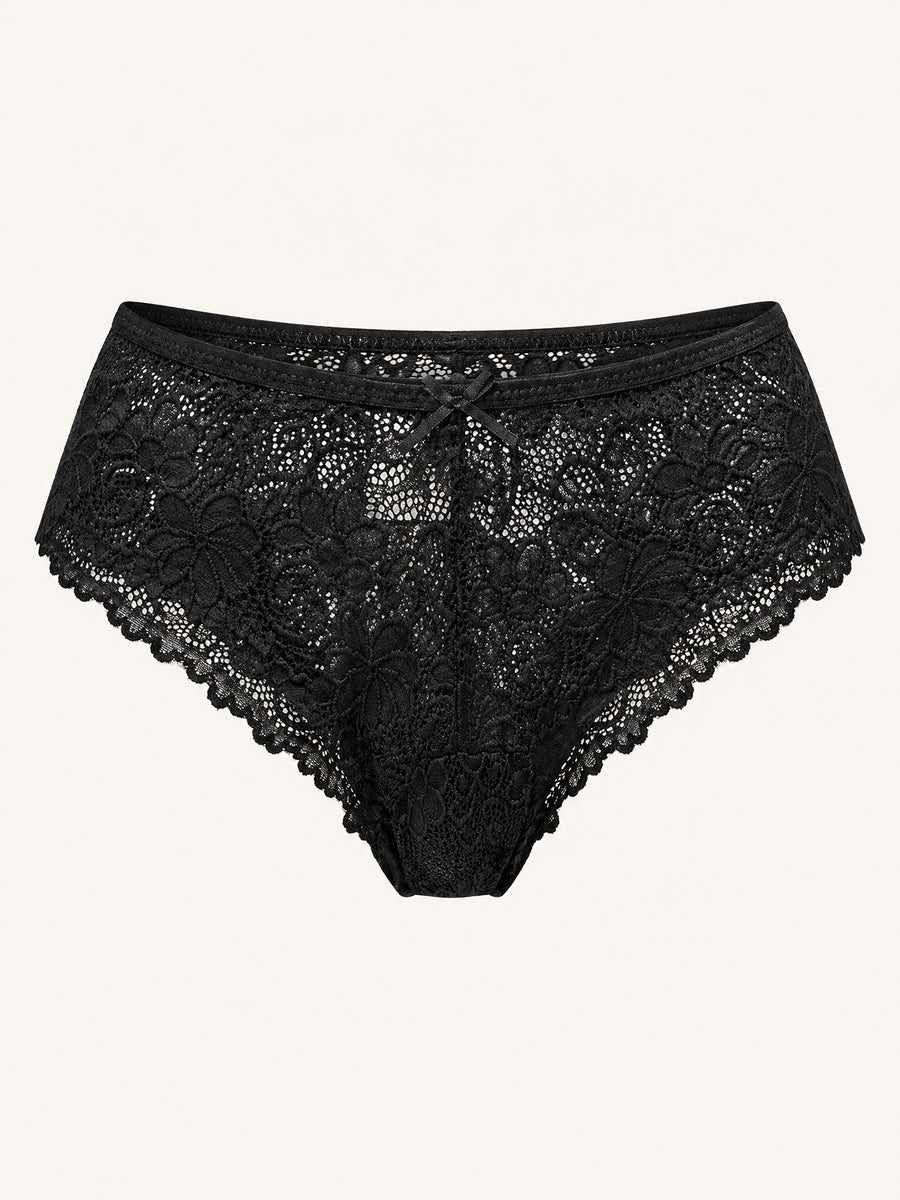 Delicate Floral Lace Panty with Scalloped Edges-Panty-Bellascena-bellascena