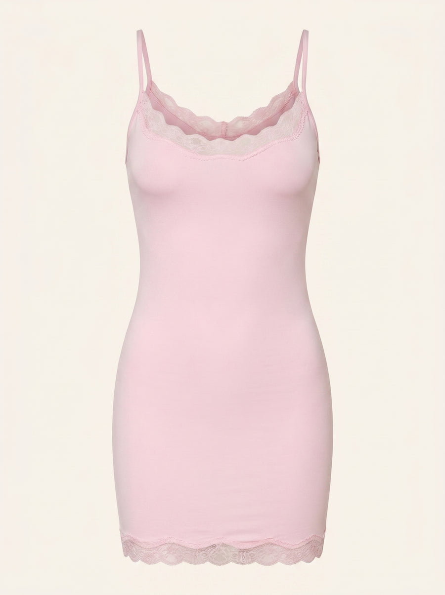 Floral Cotton Nightgown with Lace Trim-Nightgown-Bellascena-bellascena