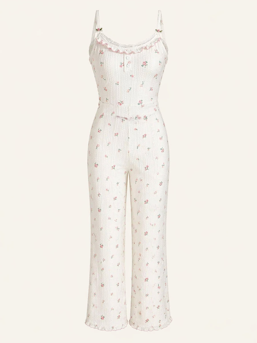 Floral Pink Cotton Bodysuit with Ruffle Detail-Bodysuit-Bellascena-bellascena