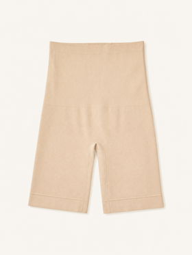 High-Waist Beige Nylon Shapewear with Seamless Support-Shapewear-Bellascena-bellascena