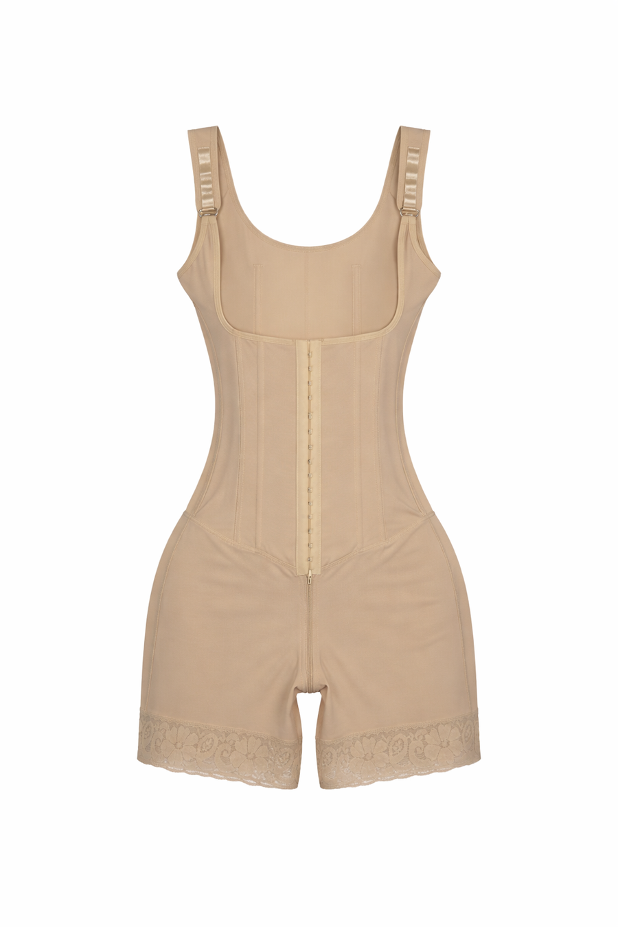 High-Waist Black Cotton Bodysuit with Lace Trim-Bodysuit-Bellascena-bellascena