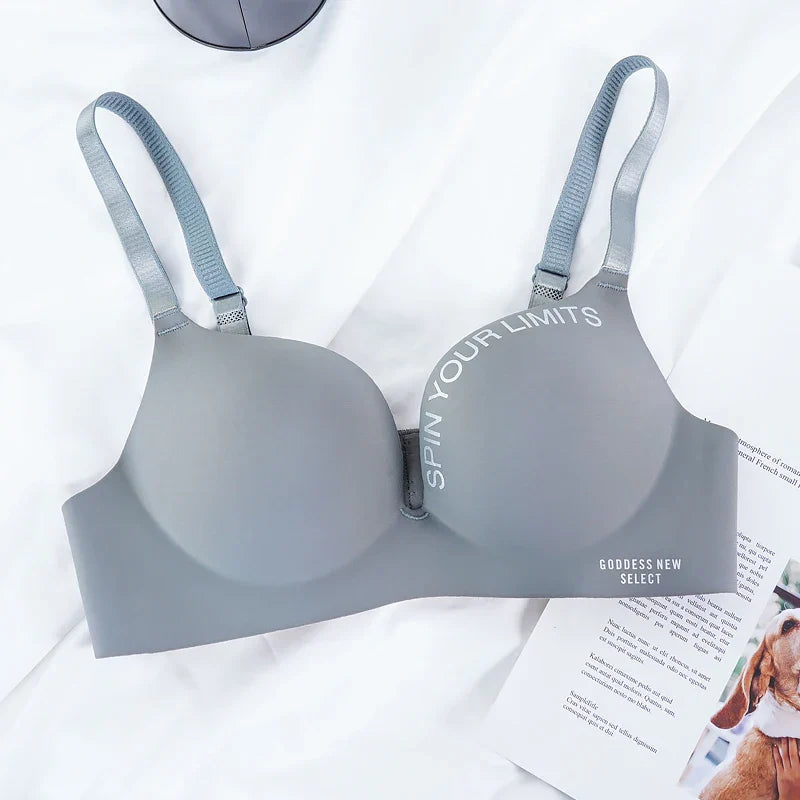 Light Grey Nylon Push-Up Bra with Adjustable Straps-Bra-Bellascena-bellascena