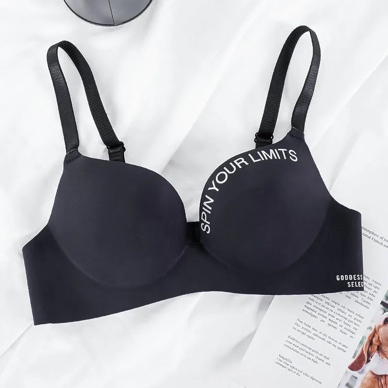 Light Grey Nylon Push-Up Bra with Adjustable Straps-Bra-Bellascena-Black-A-34-bellascena