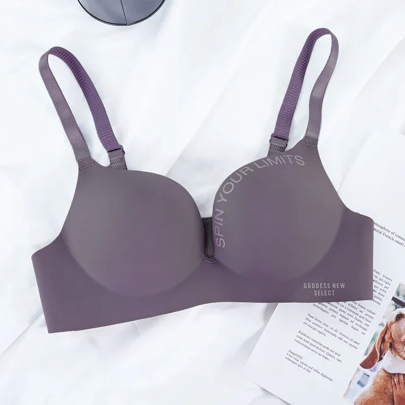 Light Grey Nylon Push-Up Bra with Adjustable Straps-Bra-Bellascena-Purple-A-34-bellascena