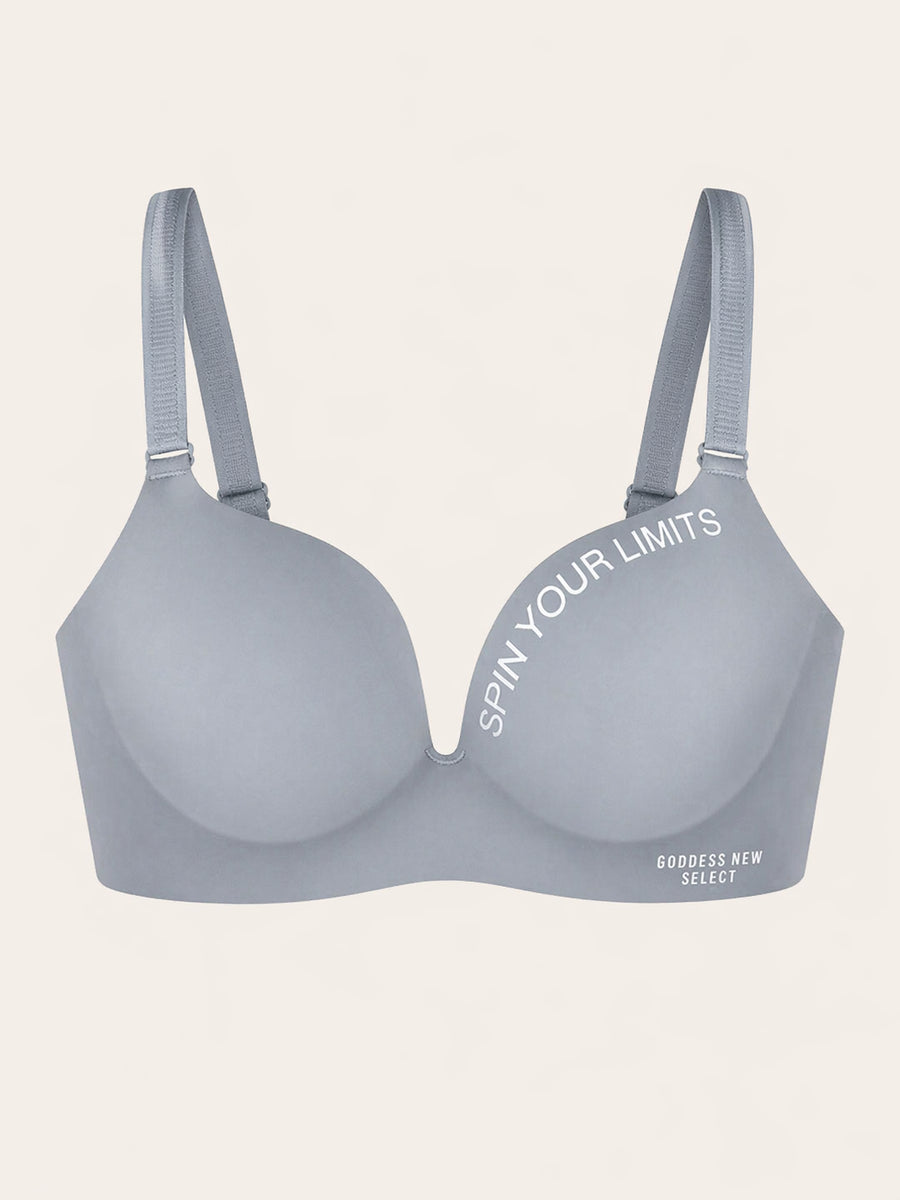 Light Grey Nylon Push-Up Bra with Adjustable Straps-Bra-Bellascena-bellascena