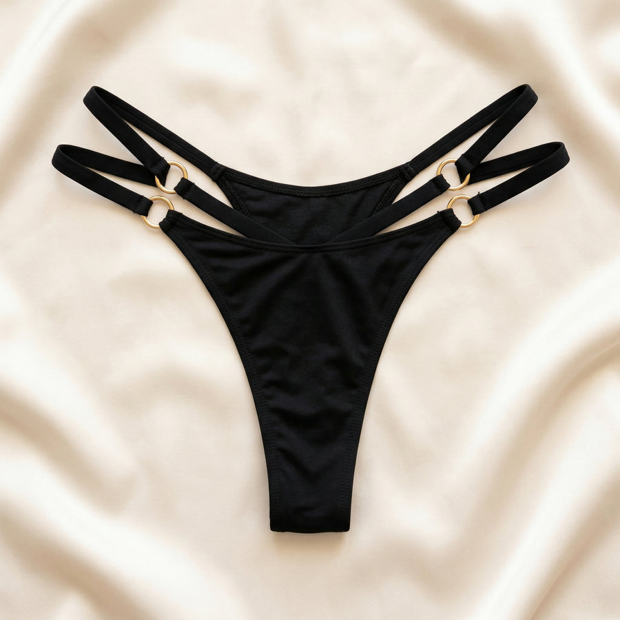Light Pink Satin Bodysuit with Strappy Design-Bodysuit-Bellascena-bellascena