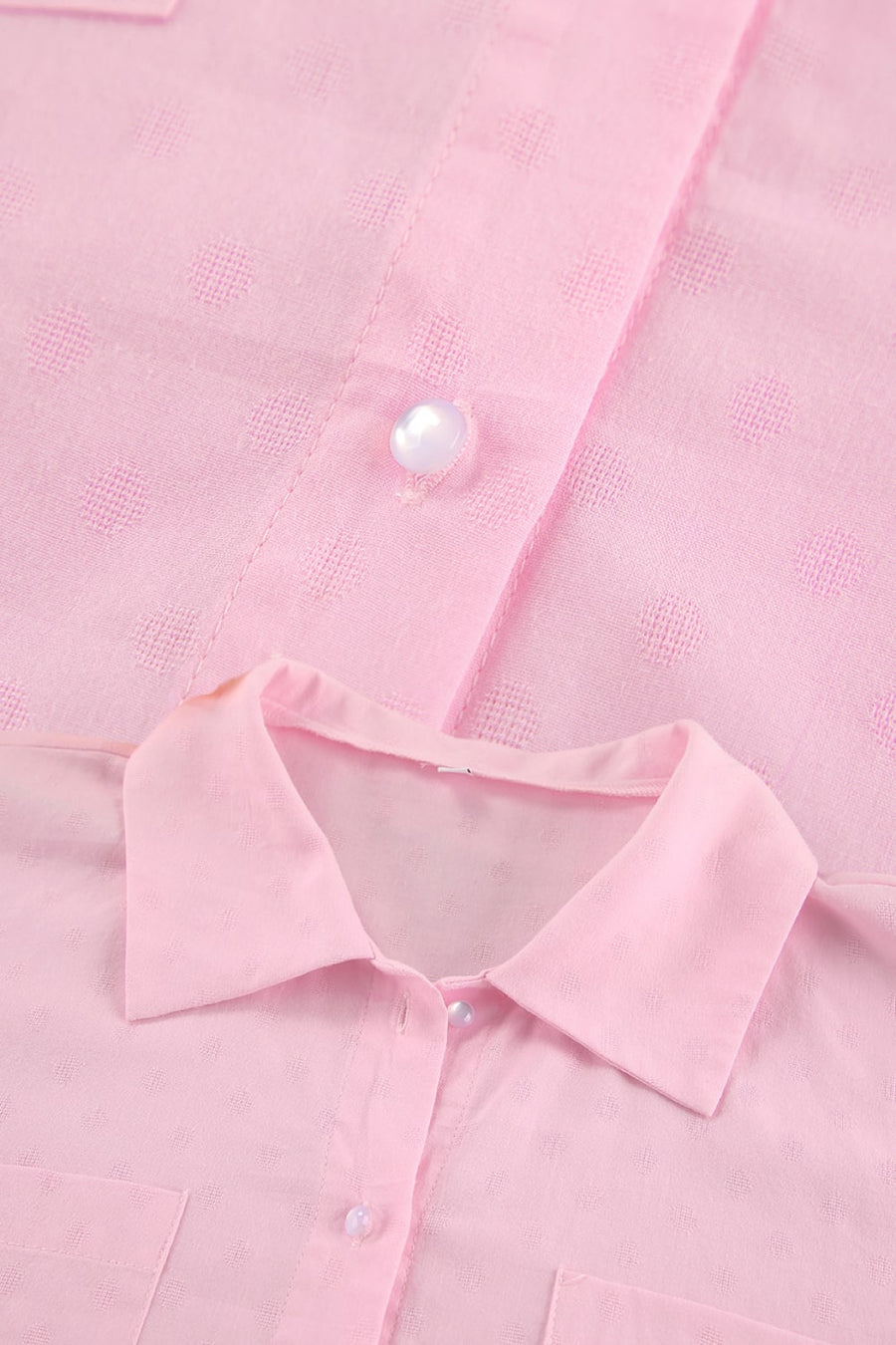 Light Pink Satin Pajama Set with Button-Up Elegance-Pajama Set-Bellascena-bellascena