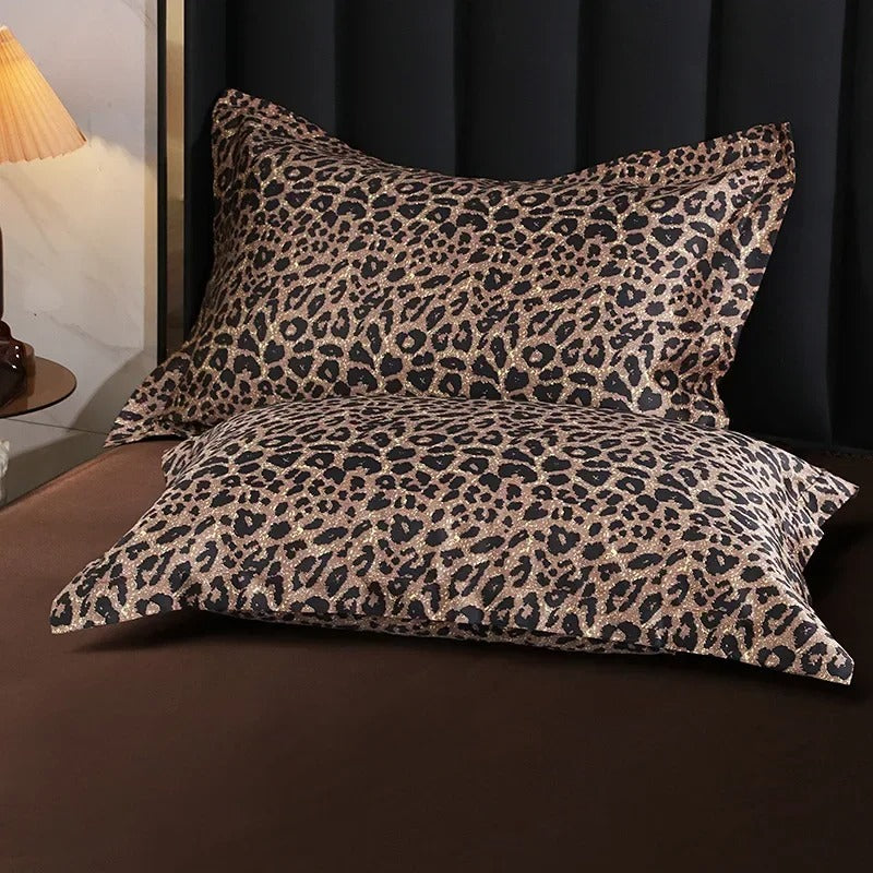 Luxurious Champagne, White & Chocolate Brown Silk Pillowcase Set with Silky Sheen-Pillowcase-Bellascena-16-50 x70cm 2pcs-bellascena