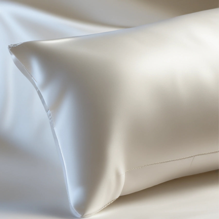 Luxurious Light Gray Satin Pillowcase Set with Smooth Texture-Pillowcase-Bellascena-bellascena