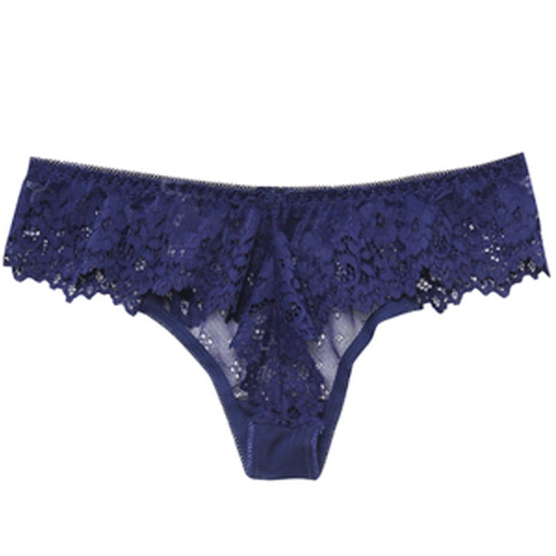 Mauve Lace Panty with Ruffled Detail-Panty-Bellascena-Blue-S-bellascena