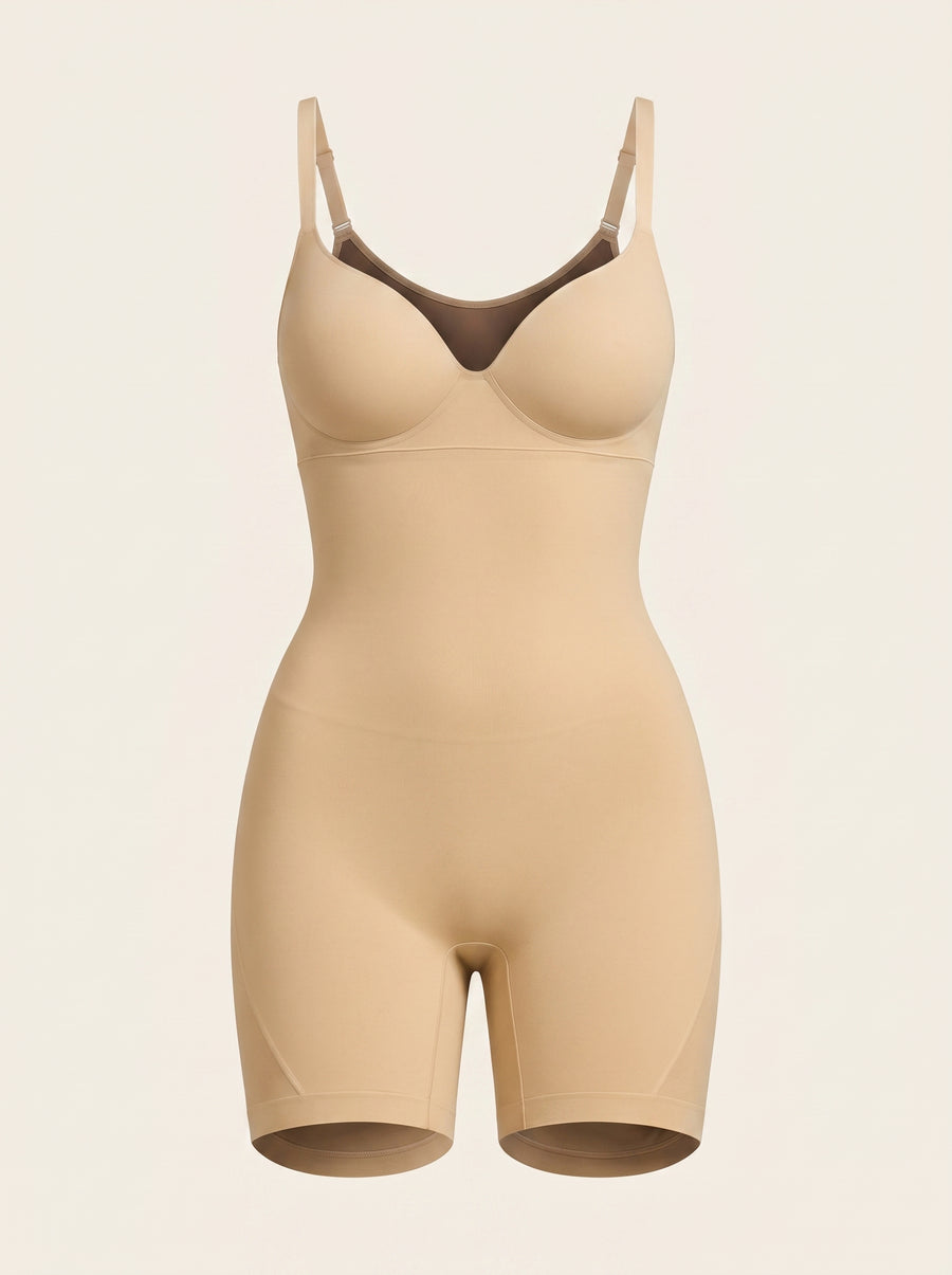 Nude Stretch Fabric Shapewear with Adjustable Straps-Shapewear-Bellascena-bellascena