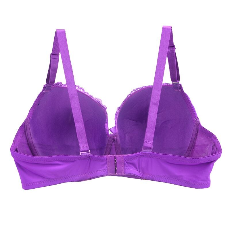 Push-Up Purple Lace Push-Up Bra with Bow Detail-Bra-Bellascena-bellascena
