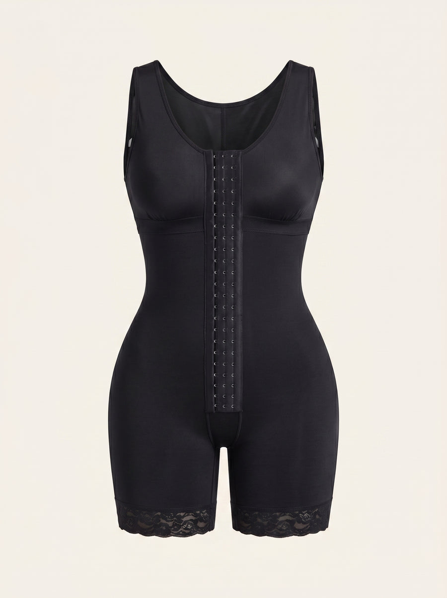 Seamless Black Nylon Shapewear with Built-in Bra-Shapewear-Bellascena-Black-S-bellascena