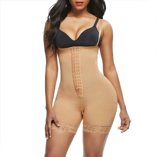 Seamless Black Spandex Bodysuit with Lace Trim-Bodysuit-Bellascena-bellascena