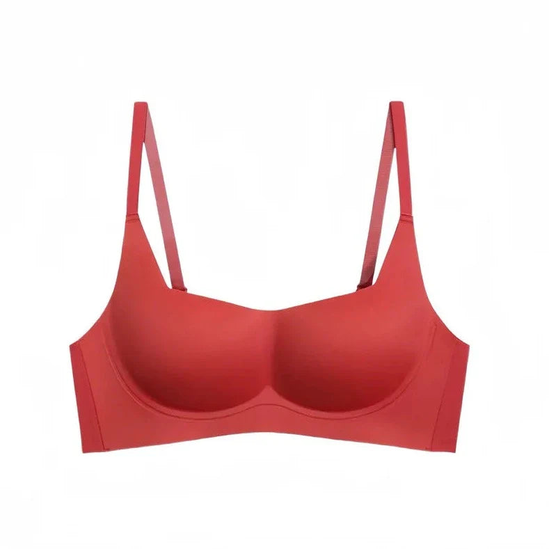 Seamless Wireless Push-Up Tan Microfiber Bra with Adjustable Straps-Bra-Bellascena-bellascena