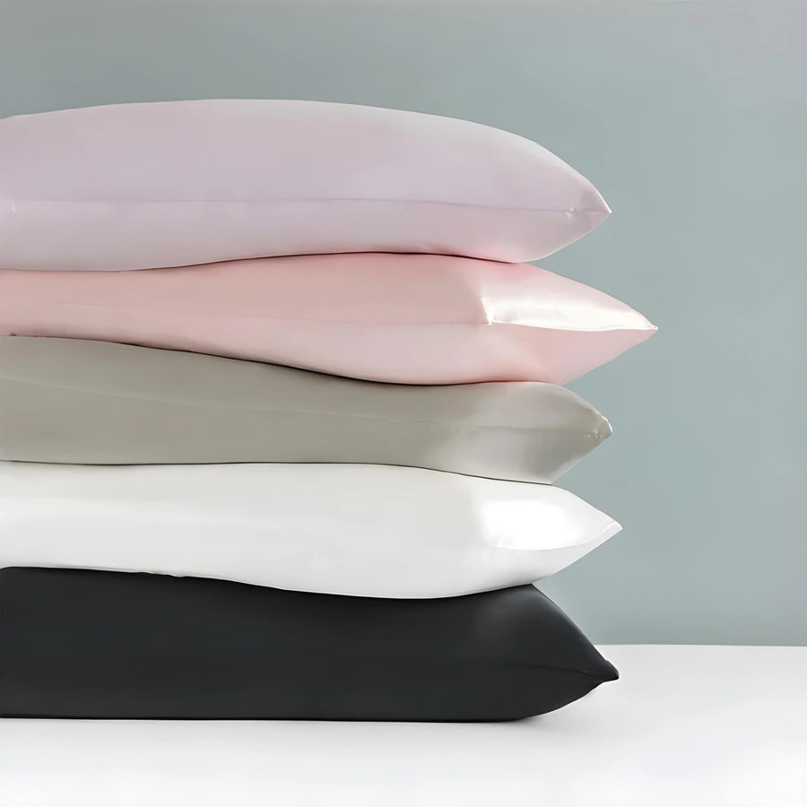 Soft Silver Satin Pillowcase with Smooth Texture-Pillowcase-Bellascena-bellascena