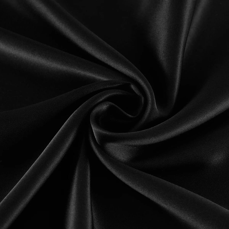 Soft Silver Satin Pillowcase with Smooth Texture-Pillowcase-Bellascena-Black-50x70 cm-bellascena