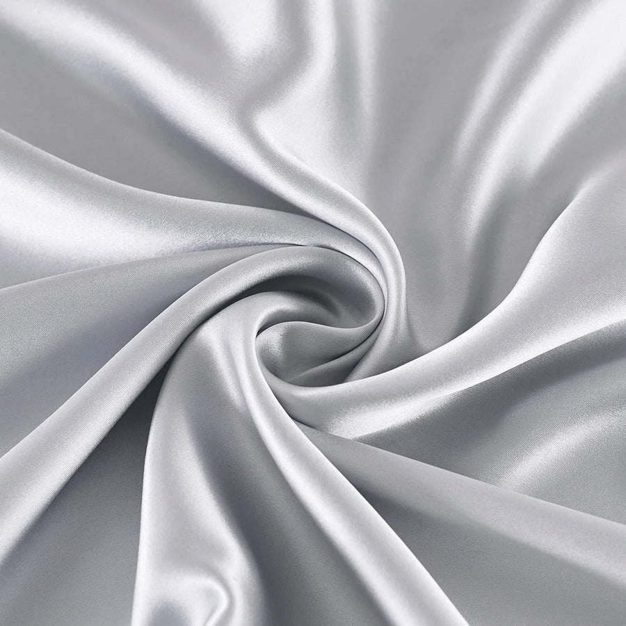 Soft Silver Satin Pillowcase with Smooth Texture-Pillowcase-Bellascena-Gray-50x70 cm-bellascena