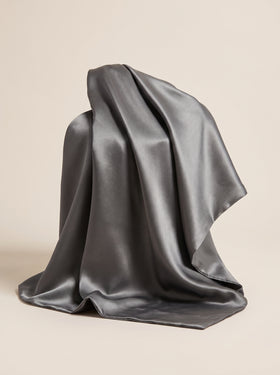 Solid Gray Satin Pillowcase with Luxury Touch-Pillowcase-Bellascena-bellascena