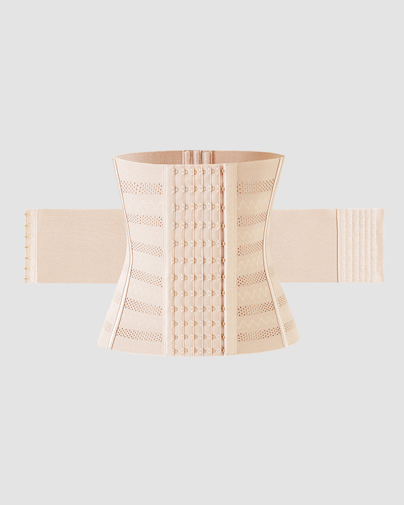 Steel Boned Black Mesh Corset with Hook-and-Eye Closure-Corset-Bellascena-Pink-XS-bellascena