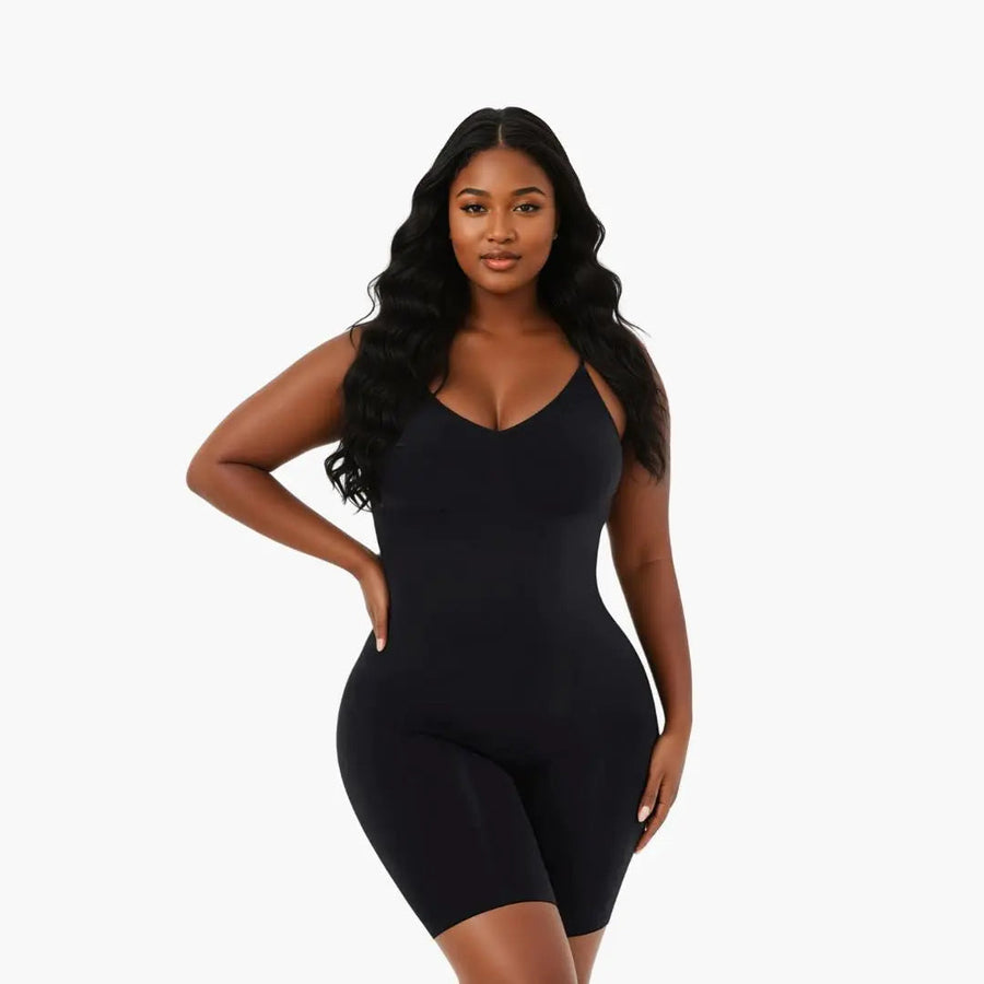 Strappy Black Stretch Bodysuit with Adjustable Straps-Bodysuit-Bellascena-bellascena
