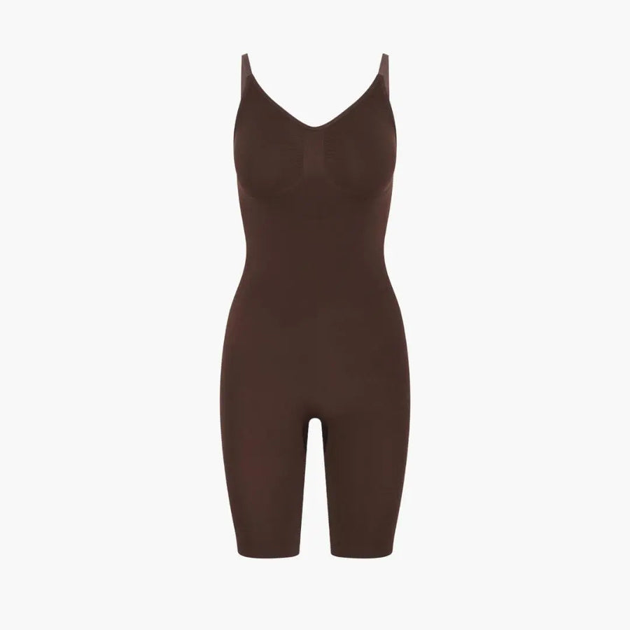 Strappy Black Stretch Bodysuit with Adjustable Straps-Bodysuit-Bellascena-Brown-S-bellascena