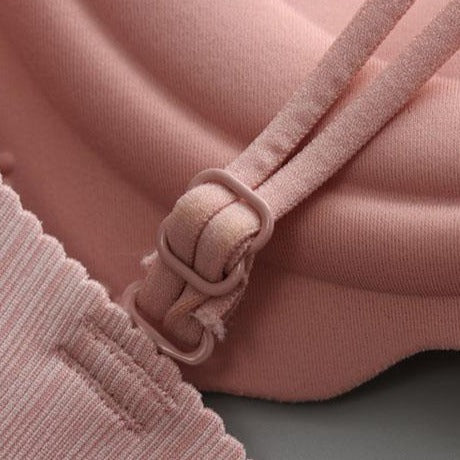 Strappy Peach Matte Synthetic Bra with Ties-Bra-Bellascena-bellascena