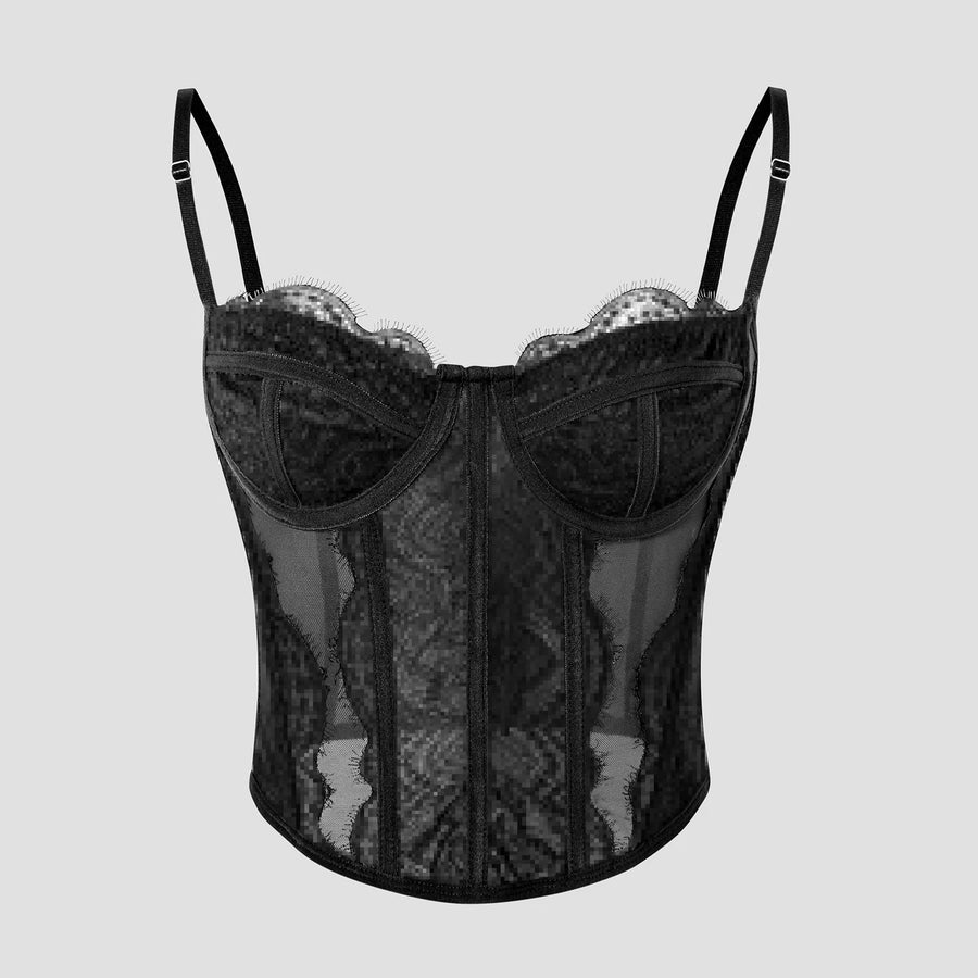 Underwired Brown Lace Bodysuit with Strappy Elegance-Bodysuit-Bellascena-Black-XS-bellascena
