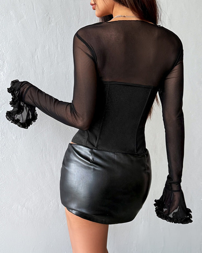 White Cotton Corset with Lace-Up Detail-Corset-Bellascena-bellascena