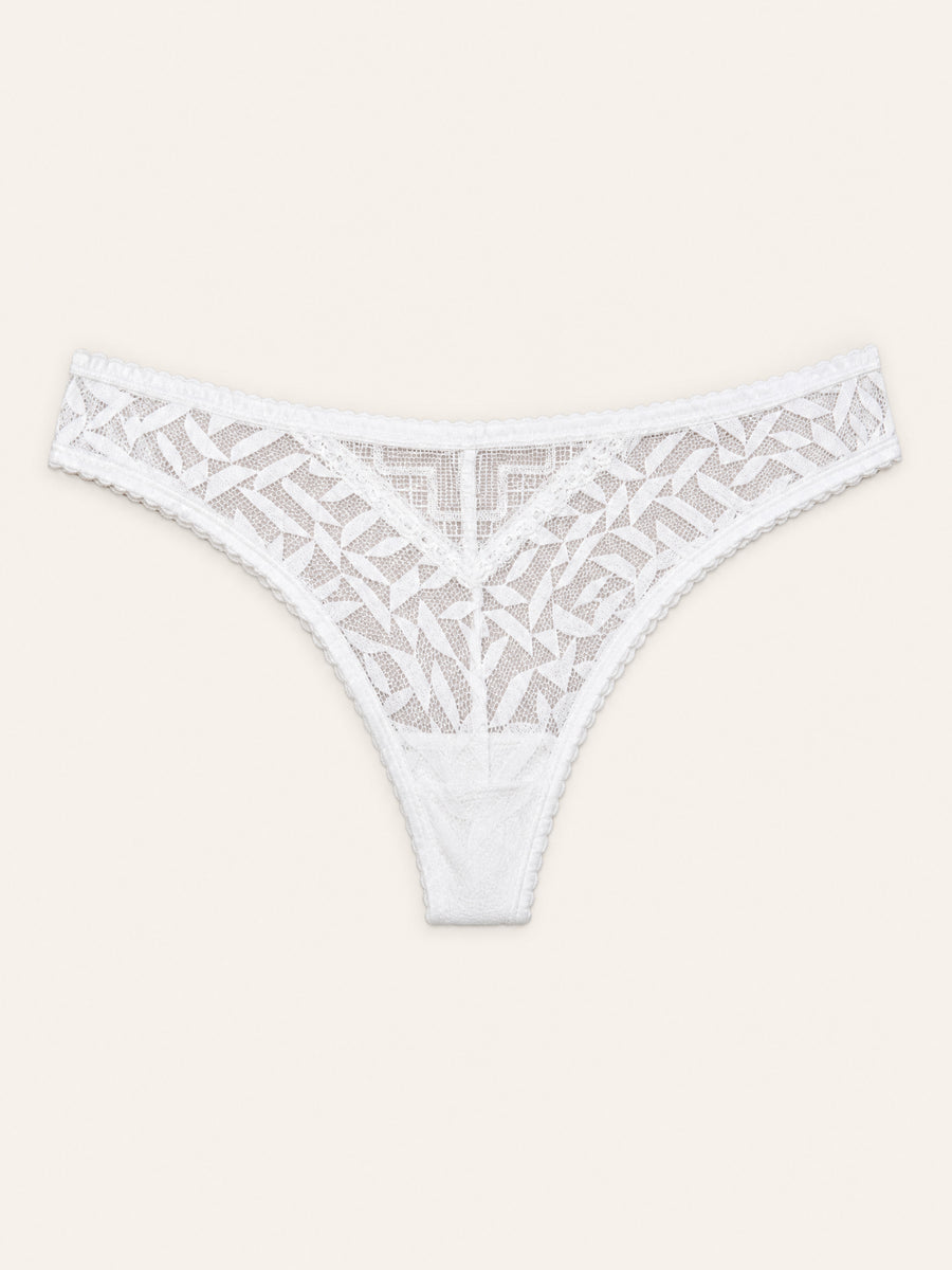 White Lace Panty with Sheer Strappy Details-Panty-Bellascena-bellascena