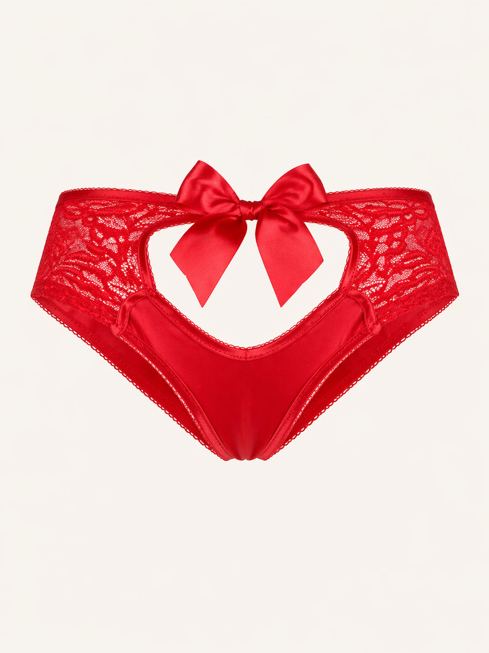 Braga de encaje rojo seductor con detalles de aberturas
