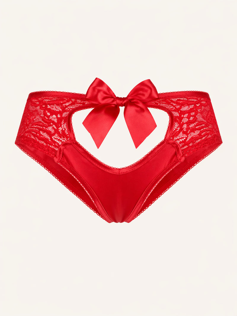 Alluring Red Lace Panty with Cutout Details