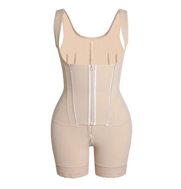 Beige Cotton Shapewear with Lace Trim-Shapewear-Bellascena-bellascena