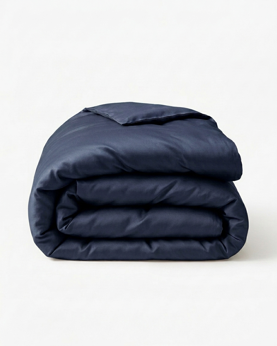 Beige Satin Duvet Cover with Luxe Feel-Duvet Cover-Bellascena-Blue-140x200cm-bellascena