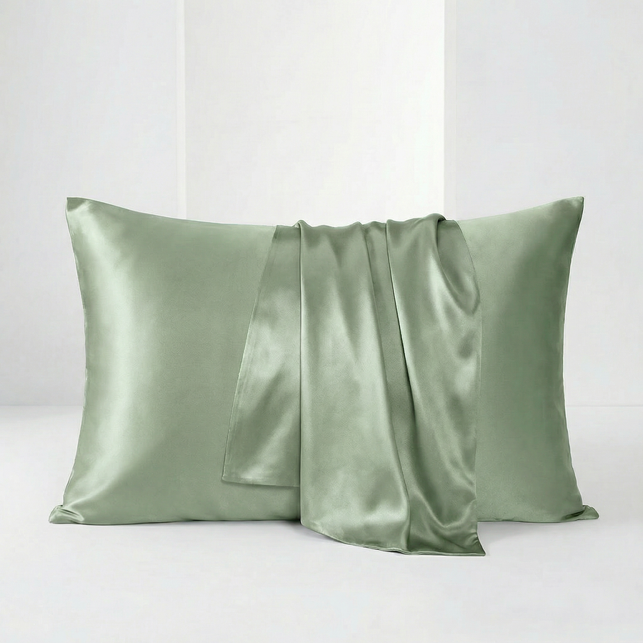 Beige Satin Pillowcase with Smooth Texture-Pillowcase-Bellascena-bellascena